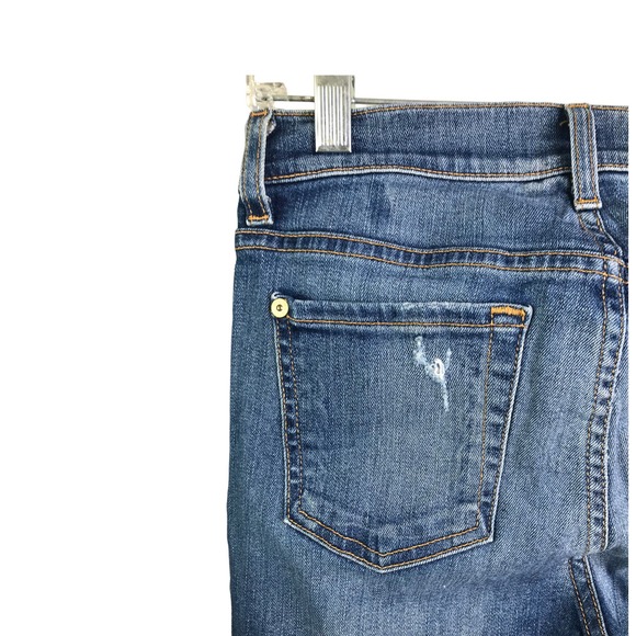 7 For All Mankind Women's The Ankle Skinny Jeans Mid-Rise Blue Denim Cotton 26 - Picture 5 of 14